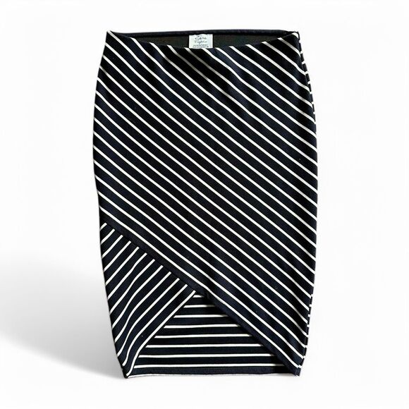 Zara Trafaluc Asymmetrical Striped Pencil Skirt Size M - Picture 3 of 5